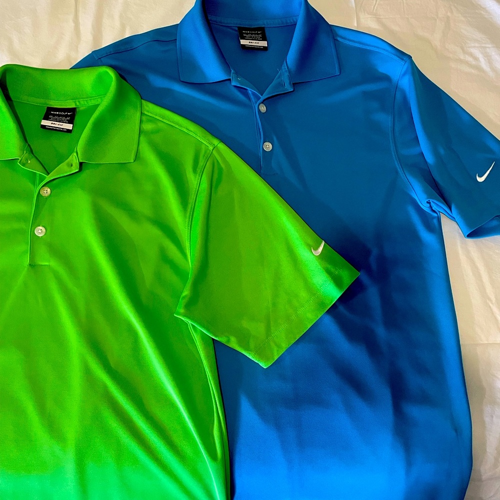 Bundle of 2 Mens Nike golf polo shirts